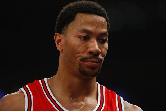 Mar 24, 2016; New York, NY, USA; Chicago Bulls guard Derrick Rose (1) looks on during first half against the New York Knicks at Madison Square Garden. Mandatory Credit: Noah K. Murray-USA TODAY Sports
