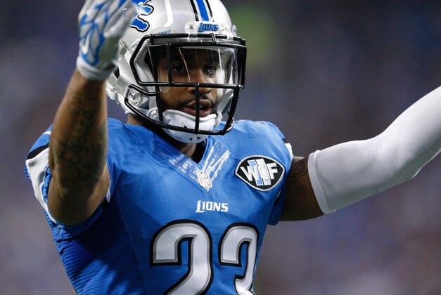 Oct 25, 2015; Detroit, MI, USA; Detroit Lions cornerback Darius Slay (23) raises his arms to the crowd during the second quarter against the Minnesota Vikings at Ford Field. Vikings win 28-19. Mandatory Credit: Raj Mehta-USA TODAY Sports