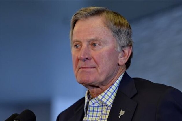 South Carolina head football coach Steve Spurrier speaks at a news conference to announce he is resigning on Tuesday, Oct. 13, 2015, at the University Of South Carolina, in Columbia, S.C.  Spurrier said he felt he needed to step down now because he doesn't believe there is accountability with players if they know the coach won't be back next year. He also said he was a recruiting liability. He had never had a losing season in 25 previous seasons coach at Duke (1987-89), Florida (1990-2001) or South Carolina, where he has been since 2005. (AP Photo/Richard Shiro)