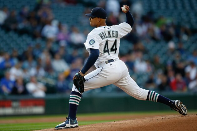 SEATTLE, WA - JUNE 08:  Starting pitcher Taijuan Walker #44 of the Seattle Mariners pitches against the Cleveland Indians at Safeco Field on June 8, 2016 in Seattle, Washington.  (Photo by Otto Greule Jr/Getty Images)