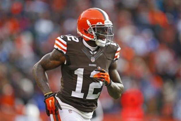 Cleveland Browns wide receiver Josh Gordon (12) lines up against the Indianapolis Colts during an NFL football game on Sunday, Dec. 7, 2014, in Cleveland. The Colts won 25-24. (Jeff Haynes/AP Images for Panini)