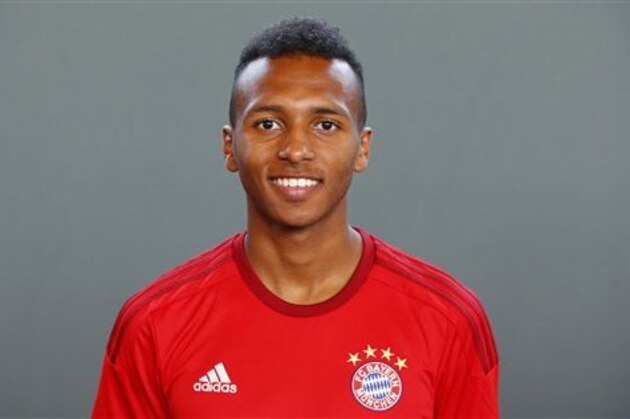 Bayern's Julian Green poses during an official photo shooting for the upcoming German first division Bundesliga soccer season in Munich, Germany, on Thursday, July 16, 2015. (AP Photo/Matthias Schrader)
