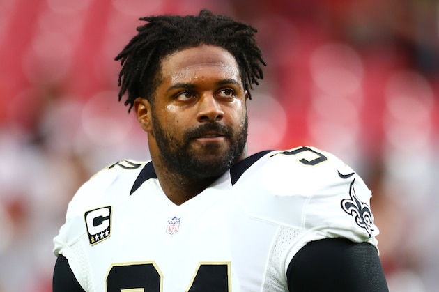 Sep 13, 2015; Glendale, AZ, USA; New Orleans Saints defensive end Cameron Jordan (94) against the Arizona Cardinals at University of Phoenix Stadium. Mandatory Credit: Mark J. Rebilas-USA TODAY Sports