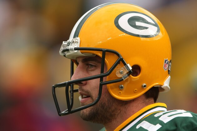 GREEN BAY, WI - OCTOBER 19:  Quarterback Aaron Rodgers #12 of the Green Bay Packers before the game with the Indianapolis Colts on October 19, 2008 at Lambeau Field in Green Bay Wisconsin. The Packers won 34-14.  (Photo by Stephen Dunn/Getty Images)