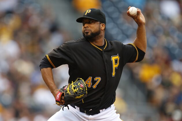 PITTSBURGH, PA - JULY 26:  Francisco Liriano #47 of the Pittsburgh Pirates pitches in the first inning during inter-league play against the Seattle Mariners at PNC Park on July 26, 2016 in Pittsburgh, Pennsylvania.  (Photo by Justin K. Aller/Getty Images)