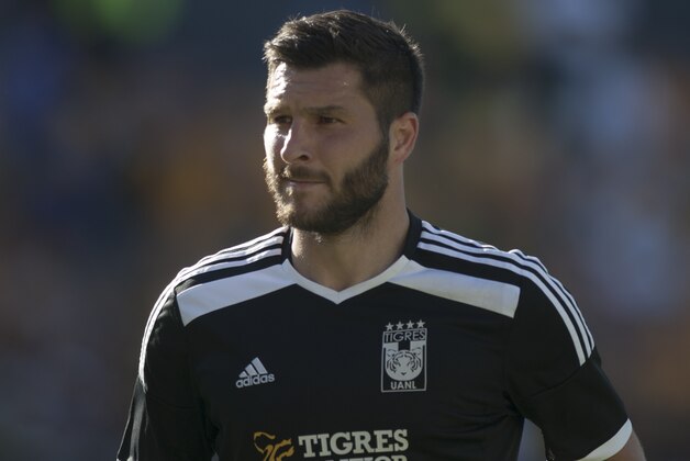 Tigres' player, French Andre-Pierre Gignac, warms up before the start of the 2016 Mexican Apertura tournament football match against Atlas, at the Universitario stadium in Monterrey, Mexico on July 23, 2016.  / AFP / Julio Cesar Aguilar        (Photo credit should read JULIO CESAR AGUILAR/AFP/Getty Images)