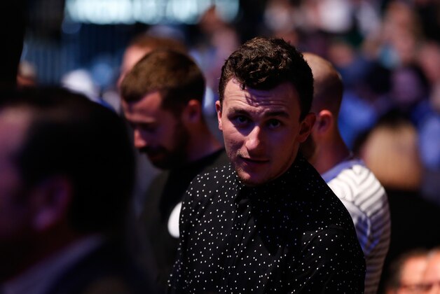 LAS VEGAS, NV - MARCH 05:  NFL player Johnny Manziel in attendance during the UFC 196 event inside MGM Grand Garden Arena on March 5, 2016 in Las Vegas, Nevada.  (Photo by Christian Petersen/Zuffa LLC/Zuffa LLC via Getty Images)