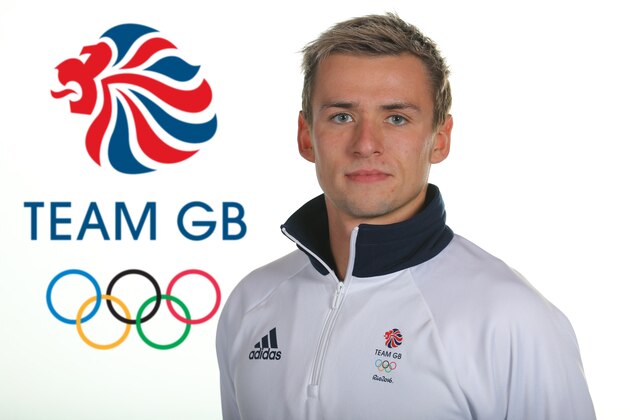 BIRMINGHAM, ENGLAND - JUNE 29: (EDITORS NOTE: This image has been digitally altered - logo added to background) A portrait of Jack Burnell a member of the Great Britain Olympic team during the Team GB Kitting Out ahead of Rio 2016 Olympic Games on June 29, 2016 in Birmingham, England.  (Photo by Warren Little/Getty Images)