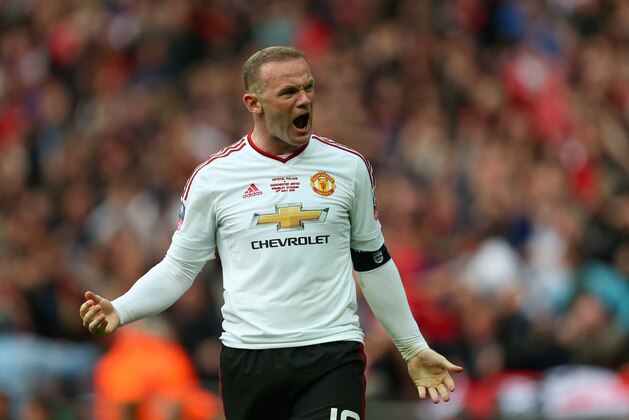 LONDON, ENGLAND - MAY 21: Wayne Rooney of Manchester United celebrates after Juan Mata of Manchester United scores to make it 1-1 during The Emirates FA Cup final match between Manchester United and Crystal Palace at Wembley Stadium on May 21, 2016 in London, England. (Photo by Catherine Ivill - AMA/Getty Images)