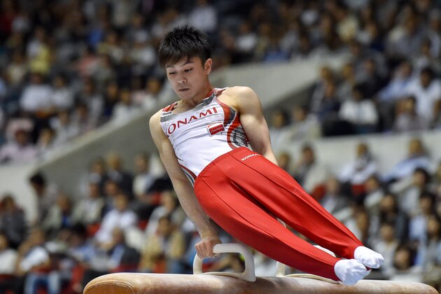 TOKYO, JAPAN - MAY 05:  Kohei Uchimura competes Pommel Horse during the Artistic Gymnastics NHK Trophy at Yoyogi National Gymnasium on May 5, 2016 in Tokyo, Japan.  (Photo by Koki Nagahama/Getty Images)