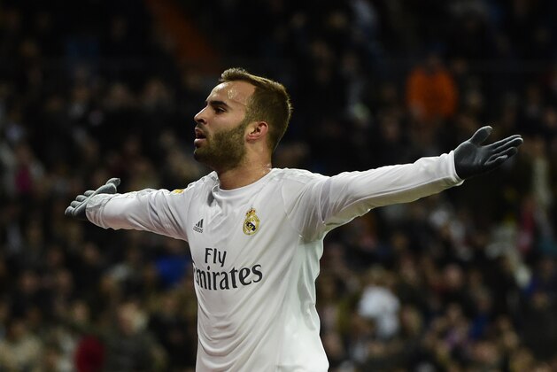 Real Madrid's forward Jese Rodriguez celebrates after scoring during the Spanish league football match Real Madrid CF vs Sevilla FC at the Santiago Bernabeu stadium in Madrid on March 20, 2016. / AFP / PIERRE-PHILIPPE MARCOU        (Photo credit should read PIERRE-PHILIPPE MARCOU/AFP/Getty Images)