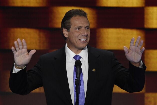 New York Governor Andrew Cuomo addresses delegates on the fourth and final day of the Democratic National Convention at Wells Fargo Center on July 28, 2016 in Philadelphia, Pennsylvania.   / AFP / SAUL LOEB        (Photo credit should read SAUL LOEB/AFP/Getty Images)