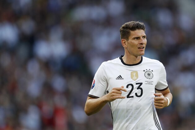 Mario Gomez of Germany during the UEFA Euro 2016 round of 16 match between Germany and Slovakia on June 26, 2016 at the stade Pierre-Mauloy in Lille, France.(Photo by VI Images via Getty Images)