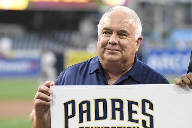 SAN DIEGO, CA - JUNE 3: San Diego Padres executive chairman Ron Fowler holds a Padres Foundation sign during a ceremony before a baseball game against the Colorado Rockies at PETCO Park on June 3, 2016 in San Diego, California. (Photo by Denis Poroy/Getty Images) SAN DIEGO, CA - JUNE 3: San Diego Padres executive chairman Ron Fowler holds a Padres Foundation sign during a ceremony before a baseball game against the Colorado Rockies at PETCO Park on June 3, 2016 in San Diego, California. (Photo by Denis Poroy/Getty Images)