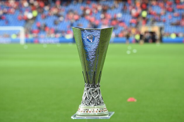 A picture taken on May 18, 2016 shows the UEFA Europa League trophy prior to the final football match between Liverpool FC and Sevilla FC at the St Jakob-Park stadium in Basel.  AFP PHOTO / PAUL ELLIS / AFP / PAUL ELLIS        (Photo credit should read PAUL ELLIS/AFP/Getty Images)