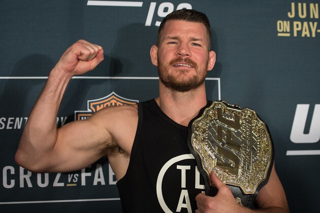 INGLEWOOD, CA - JUNE 04:  Michael Bisping poses for a portrait during the post fight press conference after the UFC 199 event at The Forum on June 4, 2016 in Inglewood, California.  (Photo by Brandon Magnus/Zuffa LLC/Zuffa LLC via Getty Images)