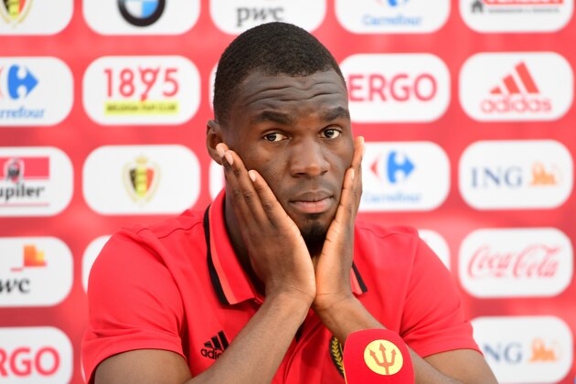 Belgium's forward Christian Benteke gives a press conference two days ahead of the start of the Euro 2016 Europpean football championships at Le Haillan, on June 8, 2016.    / AFP / EMMANUEL DUNAND        (Photo credit should read EMMANUEL DUNAND/AFP/Getty Images)