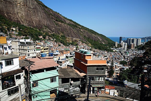 The Rocinha slums featured a sweeping view of Rio hours before the opening ceremony.