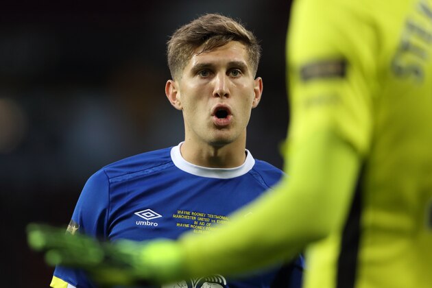 MANCHESTER, ENGLAND - AUGUST 03: John Stones of Everton during the Wayne Rooney Testimonial match between Manchester United and Everton at Old Trafford on August 3, 2016 in Manchester, England.  (Photo by Matthew Ashton - AMA/Getty Images)