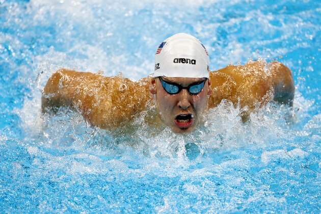 RIO DE JANEIRO, BRAZIL - AUGUST 06:  Chase Kalisz of the United States competes in heat four of the Men's 400m Individual Medley on Day 1 of the Rio 2016 Olympic Games at the Olympic Aquatics Stadium on on August 6, 2016 in Rio de Janeiro, Brazil.  (Photo by Lars Baron/Getty Images)