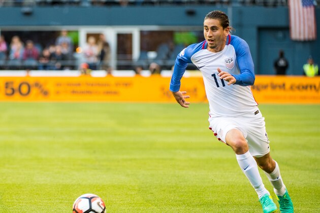 SEATTLE, WA - JUNE 16: Alejandro Bedoya #11 of United Statesduring the Copa America Centenario Quarterfinal match between United States and Ecuador at CenturyLink Field on June 16, 2016 in Seattle, Washington. The United States won the match 2-0. (Photo by Shaun Clark/Getty Images)