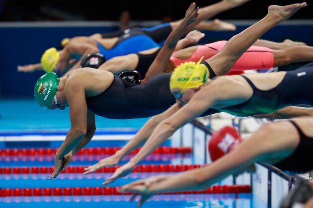 RIO DE JANEIRO, BRAZIL - AUGUST 07:  Ruta Meilutyte of Lituainia competes in the Women's 100m Breaststoke Semi Final 1 on Day 2 of the Rio 2016 Olympic Games at the Olympic Aquatics Stadium on August 7, 2016 in Rio de Janeiro, Brazil.  (Photo by Adam Pretty/Getty Images)