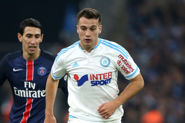 MARSEILLE - FEBRUARY 7: Javier Manquillo of OM in action during the French Ligue 1 match between Olympique de Marseille (OM) and Paris Saint-Germain (PSG) at New Stade Velodrome on February 7, 2016 in Marseille, France. (Photo by Jean Catuffe/Getty Images)