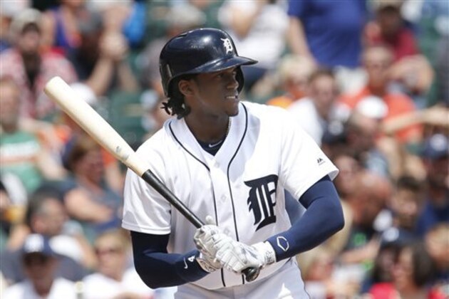 Detroit Tigers' Cameron Maybin bats against the Chicago White Sox during a baseball game Sunday, June 5, 2016, in Detroit. (AP Photo/Duane Burleson)