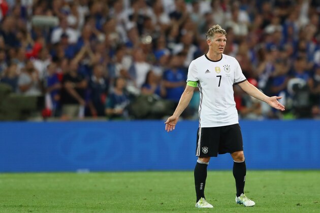 MARSEILLE, FRANCE - JULY 07:  Bastian Schweinsteiger of Germany reacts during the UEFA EURO semi final match between Germany and France at Stade Velodrome on July 7, 2016 in Marseille, France.  (Photo by Alexander Hassenstein/Getty Images)