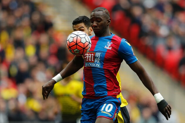 Crystal Palace's French-born Congolese midfielder Yannick Bolasie controls the ball during an FA Cup semi-final football match between Crystal Palace and Watford at Wembley Stadium in London on April 24, 2016. / AFP / ADRIAN DENNIS / NOT FOR MARKETING OR ADVERTISING USE / RESTRICTED TO EDITORIAL USE        (Photo credit should read ADRIAN DENNIS/AFP/Getty Images)
