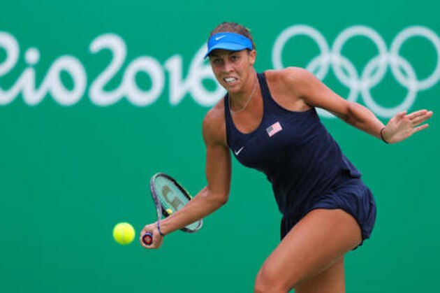Madison Keys of the United States returns to France's Kristina Mladenovic in the women's tennis competition at the 2016 Summer Olympics in Rio de Janeiro, Brazil, Monday, Aug. 8, 2016. (AP Photo/Vadim Ghirda) Madison Keys of the United States returns to France's Kristina Mladenovic in the women's tennis competition at the 2016 Summer Olympics in Rio de Janeiro, Brazil, Monday, Aug. 8, 2016. (AP Photo/Vadim Ghirda)