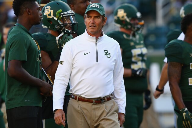 WACO, TX - SEPTEMBER 12:  Head coach Art Briles of the Baylor Bears before a game against the Lamar Cardinals at McLane Stadium on September 12, 2015 in Waco, Texas.  (Photo by Ronald Martinez/Getty Images)