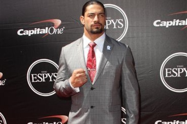 Professional Wrestler Roman Reigns arrives at the ESPY Awards at the Microsoft Theater on Wednesday, July 15, 2015, in Los Angeles. (Photo by Paul A. Hebert/Invision/AP)