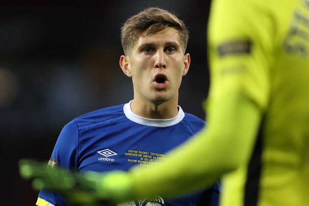 MANCHESTER, ENGLAND - AUGUST 03: John Stones of Everton during the Wayne Rooney Testimonial match between Manchester United and Everton at Old Trafford on August 3, 2016 in Manchester, England.  (Photo by Matthew Ashton - AMA/Getty Images)