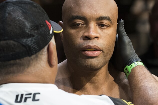 LAS VEGAS, NV - JULY 9:  Anderson Silva prepares to fight Daniel Cormier during UFC 200 at T-Mobile Arena on July 9, 2016 in Las Vegas, Nevada. (Photo by Cooper Neill/Zuffa LLC/Zuffa LLC via Getty Images)