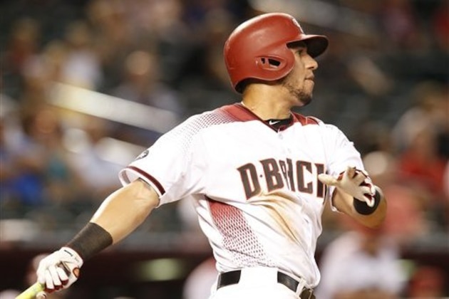 Arizona Diamondbacks right fielder David Peralta (6) in the first inning during a baseball game against the Tampa Bay Rays, Wednesday, June 8, 2016, in Phoenix. (AP Photo/Rick Scuteri)
