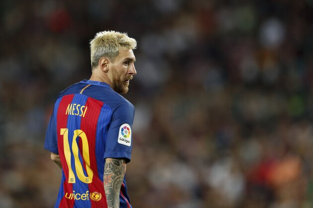 Lionel Messi of FC Barcelona during the Trofeu Joan Gamper match between FC Barcelona and UC Sampdoria on August 10, 2016 at the Camp Nou stadium in Barcelona, Spain.(Photo by VI Images via Getty Images)