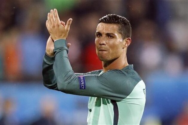 Portugal's Cristiano Ronaldo during the Euro 2016 round of 16 soccer match between Croatia and Portugal at the Bollaert stadium in Lens, France, Saturday, June 25, 2016. (AP Photo/Frank Augstein)
