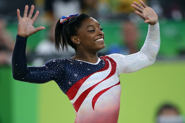 RIO DE JANEIRO, BRAZIL - AUGUST 9: Simone Biles of USA competes in the Artistic Gymnastics women's team final on day 4 of the Rio 2016 Olympic Games at Rio Olympic Arena on August 9, 2016 in Rio de Janeiro, Brazil. (Photo by Jean Catuffe/Getty Images)
