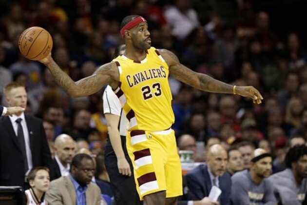Cleveland Cavaliers' LeBron James passes in the second half of an NBA basketball game against the Milwaukee Bucks, Thursday, Nov. 19, 2015, in Cleveland. (AP Photo/Tony Dejak) Cleveland Cavaliers' LeBron James passes in the second half of an NBA basketball game against the Milwaukee Bucks, Thursday, Nov. 19, 2015, in Cleveland. (AP Photo/Tony Dejak)