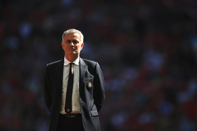 LONDON, ENGLAND - AUGUST 07: Manager of Manchester United, Jose Mourinho watches on during The FA Community Shield match between Leicester City and Manchester United at Wembley Stadium on August 7, 2016 in London, England.  (Photo by Ben Hoskins/Getty Images)