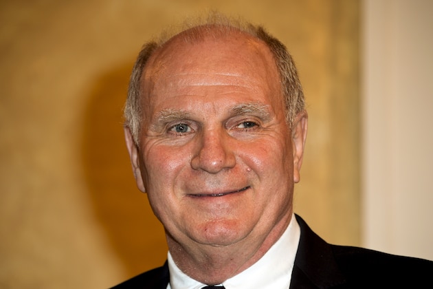 Ex-Bayern Munich president Uli Hoeness attends the awarding ceremony for the Moenchengladbach ring of honour on March 13, 2016 in Moenchengladbach, western Germany.

Former Borussia striker and former head coach of Germany's most successful football club Bayern Muenchen Jupp Heynckes is honored for his outstanding contributions to the sporting significance of the city.  / AFP / SASCHA SCHUERMANN        (Photo credit should read SASCHA SCHUERMANN/AFP/Getty Images)