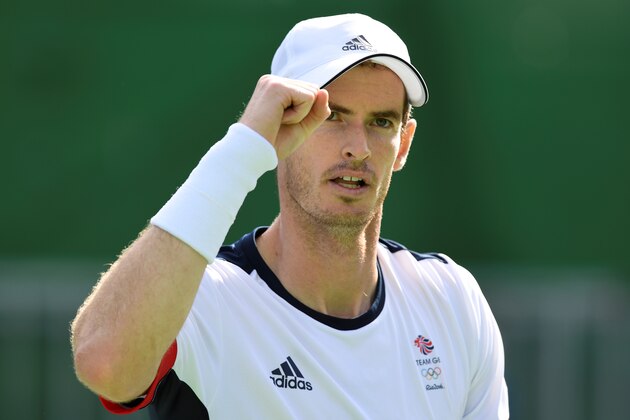 Britain's Andy Murray reacts during his men's singles quarter-finals tennis match against US player Steve Johnson at the Olympic Tennis Centre of the Rio 2016 Olympic Games in Rio de Janeiro on August 12, 2016. / AFP / Martin BERNETTI (Photo credit should read MARTIN BERNETTI/AFP/Getty Images) Britain's Andy Murray reacts during his men's singles quarter-finals tennis match against US player Steve Johnson at the Olympic Tennis Centre of the Rio 2016 Olympic Games in Rio de Janeiro on August 12, 2016. / AFP / Martin BERNETTI (Photo credit should read MARTIN BERNETTI/AFP/Getty Images)