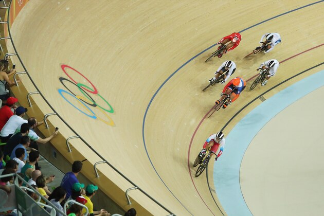RIO DE JANEIRO, BRAZIL - AUGUST 13:  A general view of the during the Women's Keirin Second round heat 1 on Day 8 of the Rio 2016 Olympic Games at the Rio Olympic Velodrome on August 13, 2016 in Rio de Janeiro, Brazil.  (Photo by Christian Petersen/Getty Images)