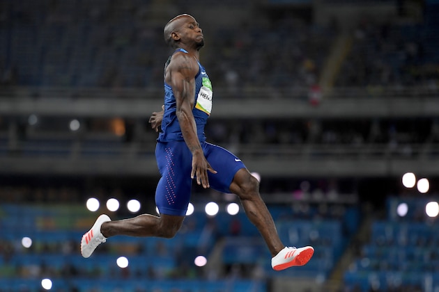 RIO DE JANEIRO, BRAZIL - AUGUST 13:  Jeff Henderson of the United States competes during the Men's Long Jump Final on Day 8 of the Rio 2016 Olympic Games at the Olympic Stadium on August 13, 2016 in Rio de Janeiro, Brazil.  (Photo by Shaun Botterill/Getty Images)