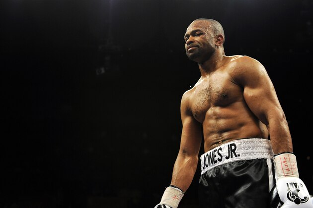 Roy Jones Jr. reacts after being defeated by Bernard Hopkins during their light heavyweight bout on April 3, 2010 at the Mandalay Bay Events Center in Las Vegas. AFP PHOTO / GABRIEL BOUYS (Photo credit should read GABRIEL BOUYS/AFP/Getty Images)