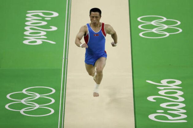 North Korea's Ri Se Gwang runs to mount the vault during the artistic gymnastics men's apparatus final at the 2016 Summer Olympics in Rio de Janeiro, Brazil, Monday, Aug. 15, 2016. (AP Photo/Dmitri Lovetsky)