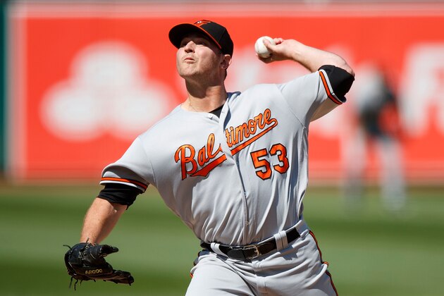 OAKLAND, CA - AUGUST 11:  Zach Britton #53 of the Baltimore Orioles pitches against the Oakland Athletics during the ninth inning at the Oakland Coliseum on August 11, 2016 in Oakland, California. The Baltimore Orioles defeated the Oakland Athletics 9-6. (Photo by Jason O. Watson/Getty Images)