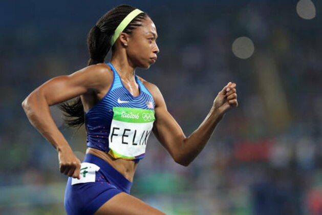 United States' Allyson Felix competes in the women's 400-meter final during the athletics competitions of the 2016 Summer Olympics at the Olympic stadium in Rio de Janeiro, Brazil, Monday, Aug. 15, 2016. (AP Photo/Lee Jin-man)