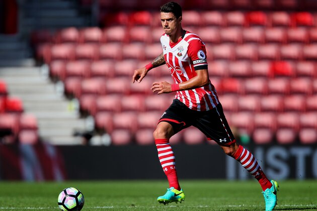 SOUTHAMPTON, ENGLAND - AUGUST 07:  Jose Fonte of Southampton in action during the pre-season friendly between Southampton and Athletic Club Bilbao at St Mary's Stadium on August 7, 2016 in Southampton, England.  (Photo by Jordan Mansfield/Getty Images)